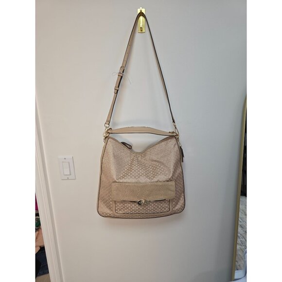NWT Coach Madison Phoebe Op Art Pearl/Light Khaki Hobo Convertible Bag 27906 - Picture 1 of 16